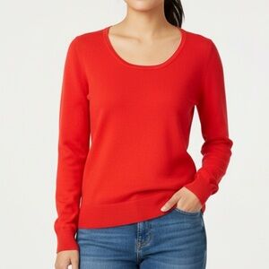 313 - Cielo Red Long Sleeve light weight sweater size Large